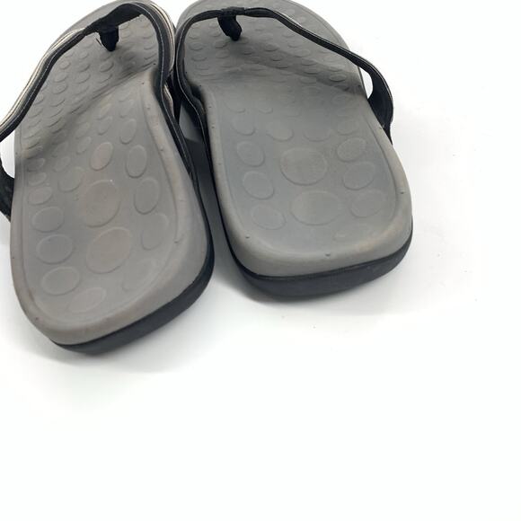 Vionic Orthoheel Orthopedic Comfort Thong Sandals 7 Womens Gray Black Slip On - Picture 3 of 7